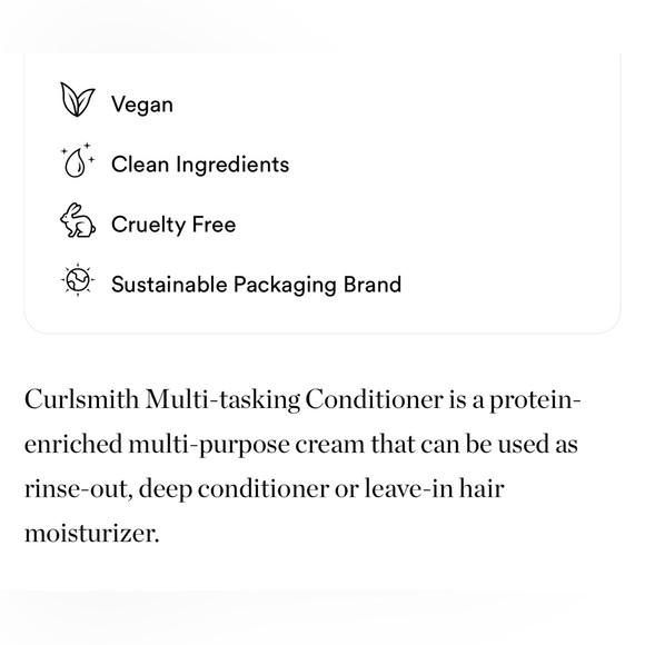 $8❤️‍🔥 LAST 1! Curlsmith Multi-Tasking Conditioner Travel Size 👩🏽‍🦱 NEW Leave-In - Picture 4 of 6